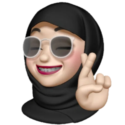 memoji, dibujos animados de hijab, memoji hijabe, animoji hijabe, emoji musulmán