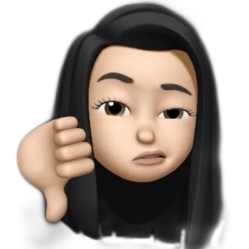 emoji, emoji girl, memoji with black hair, emoji with dark hair