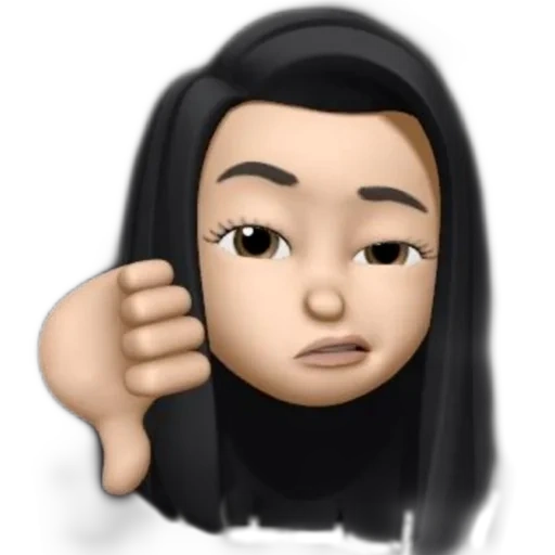 emoji, garota emoji, memoji com cabelo preto, emoji com cabelo escuro