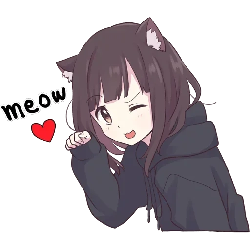 animación neko, menhera chan, tarjeta de día de animación, menhera chan neko, mente hera chen animación