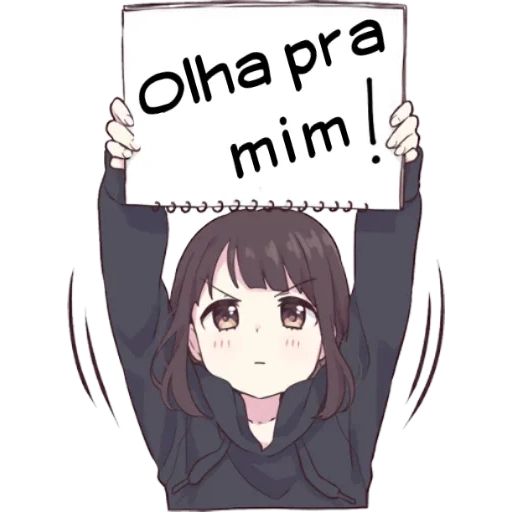 picture, menher chan, manher chan, menhera tian, anime girl with a sign