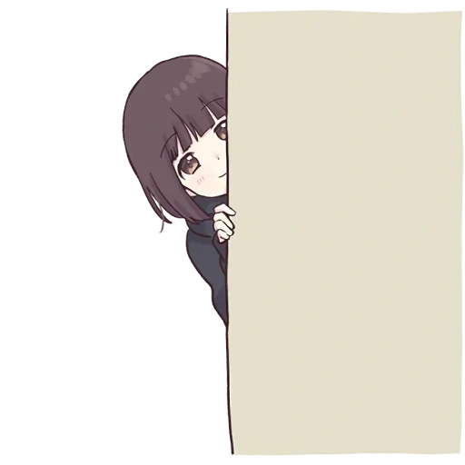 figure, chen jia zi, anime girl, anime girl peeking, anime girl peeps from the corner