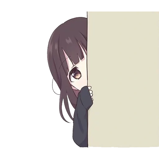 figure, anime girl, cartoon character, anime peeking, anime character peeking