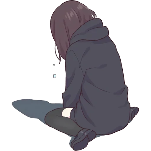 менхера чан, menhera-chan, аниме тян грустная, грустная аниме девушка