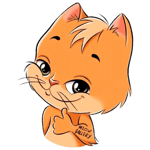 gato, gato de dibujos animados, dibujo de gatito, gatito de dibujos animados, vector de gatito rojo