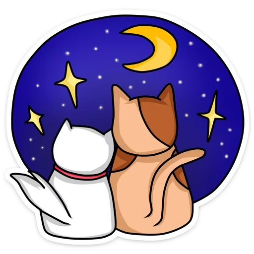 cats, clipart, lovers, a catfish in love