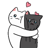 las parejas son lindas, gatos lindos, los gatos son abrazados por el dibujo, arte de bocetos de gatos con corazones, el ruido de la boca del gato molesta a kiryu meme