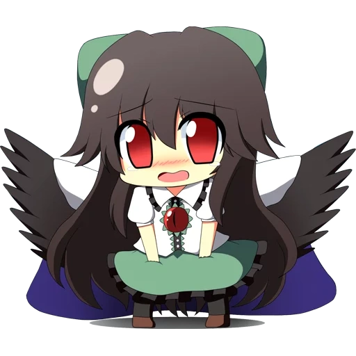 уцухо чиби, уцухо тохо chibi, utsuho reiuji chibi, touhou project, reiuji utsuho