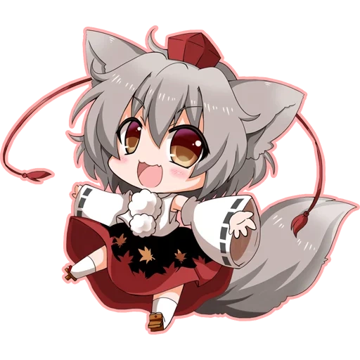 момидзи инубашири happy, момидзи инубашири чиби, момидзи awoo, momiji inubashiri chibi, touhou project