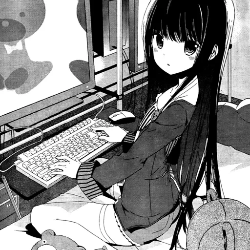komik, anime, diagram, lukisan gadis anime
