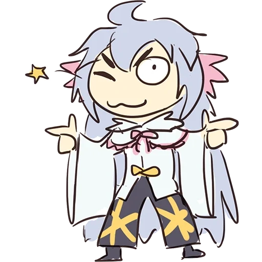 anime, anime merlin, o anime é engraçado, personagens de anime, herrscher sedience chibi