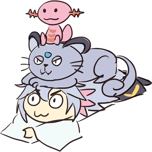 kucing, genshi rolf, anime lucu, kehidupan sehari-hari kucing, karakter anime