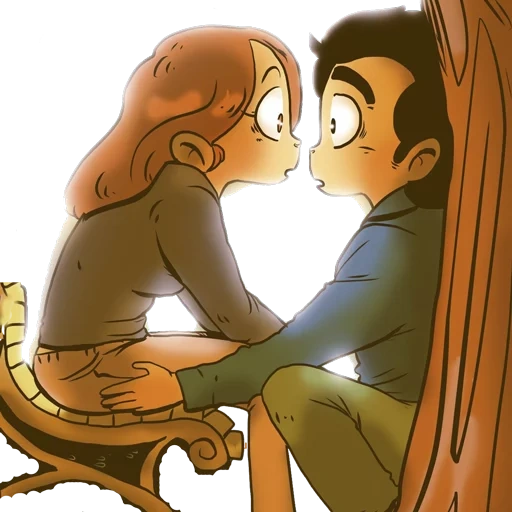 arte, animação, arte fan, casal de amor, ilustração de arte