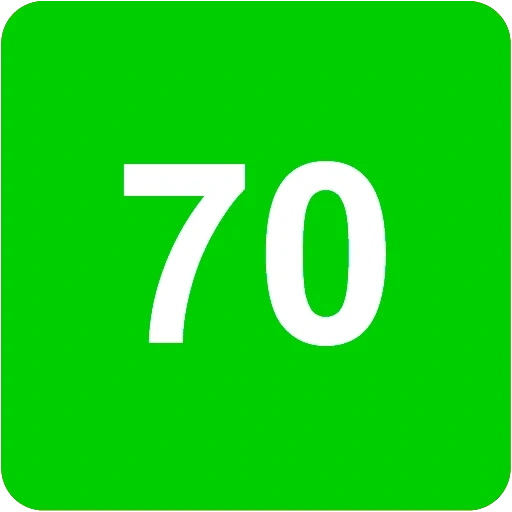 chiffres, logo, numéro 70, indicateur de vitesse, vitesse recommandée pour les panneaux de signalisation 70