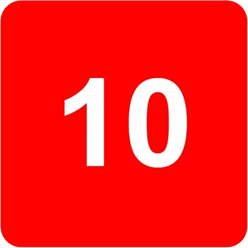 darkness, number 10, red numbers, a dozen icon, the number 10 is red