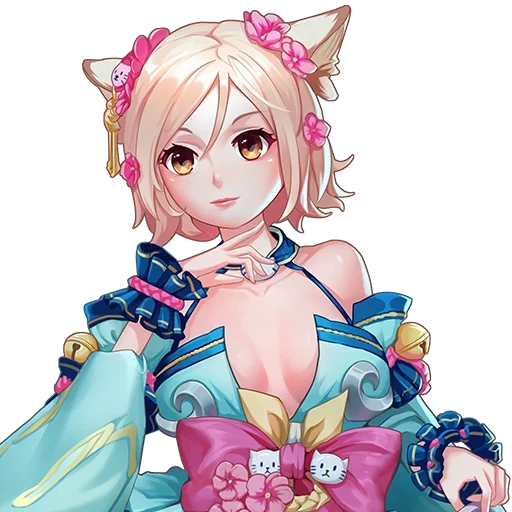 arte de animação, animação neko, personagem de anime, garota de anime cupido