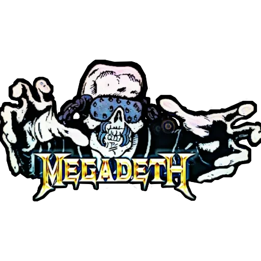 adesivo megadeth, megadeth simbolismo, megadeth logotipo, megadeth, adesivo de escavador grave