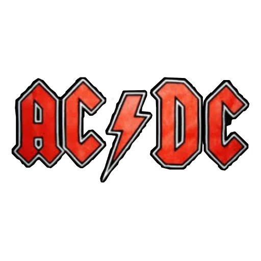 logo rock group ac dc, ac dc emblem, ac/dc, ac dc logo tanpa latar belakang, ac dc logo
