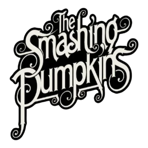 smashing pumpkins, abóboras estranhas, as abóboras esmagadoras, logotipo, fontes