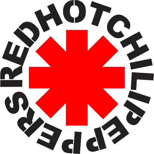 rhcp emblema, red hot chili peppers logo, pappers de chile caliente rojo kjuj, red hot chili peppers grupo logotipo, red hot chili peppers
