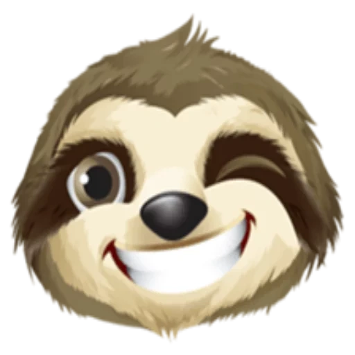 a sloth, dog face, sloth smiling face, sloth 512*512, sloth face tattoos