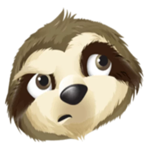 a sloth, logo sloth, sloth smiling face, sloth 512*512, serious sloth twitch