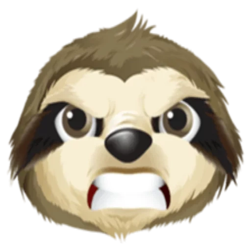 animation, a sloth, dog face, logo sloth, sloth smiling face