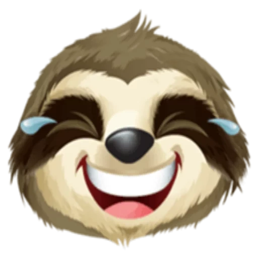 si pemalas, mainan, moncong senjata, si sloth tersenyum, telinga beruang 512 512