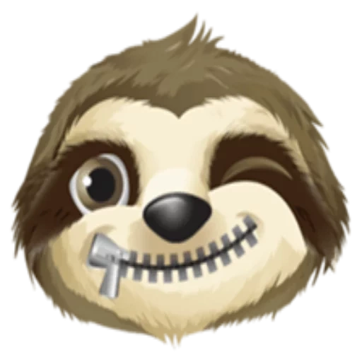 a sloth, sloth incarnation, sloth smiling face, sloth 512*512, sloth face tattoos