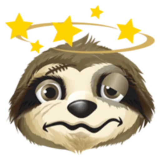 animation, scarecrow, a sloth, sloth smiling face, sloth 512*512