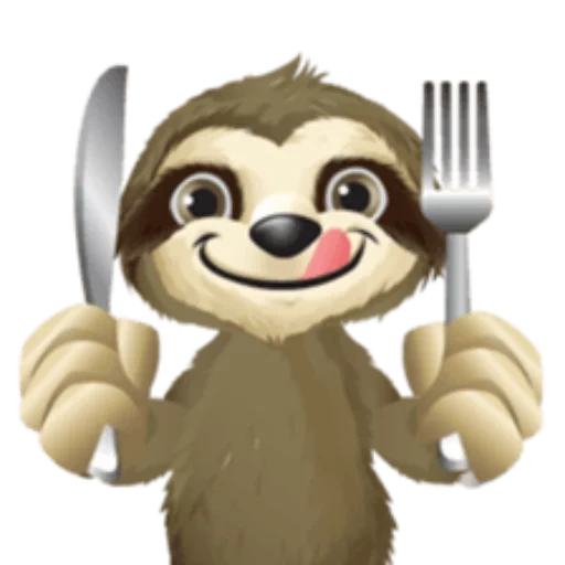 si pemalas, logo kungkang, sloth 512 512, si sloth tersenyum