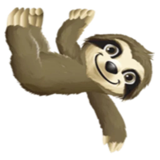 a sloth, expression sloth, sloth smiling face, sloth stripes, cartoon sloth