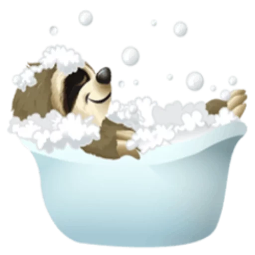 bain, le chien est mignon, chien de toilette, baignoire de dessin animé, illustration de bain pour chiot