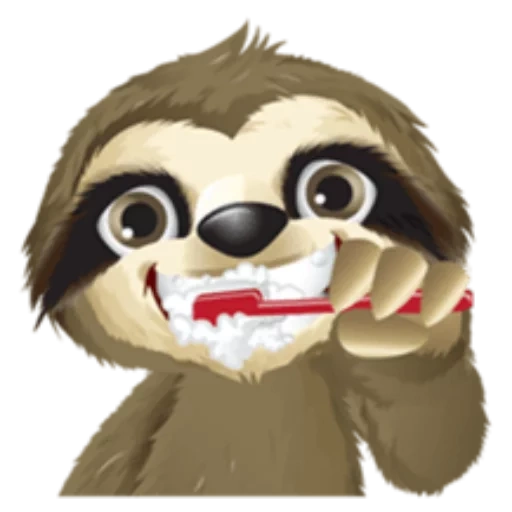 animation, a sloth, animals are cute, sloth smiling face
