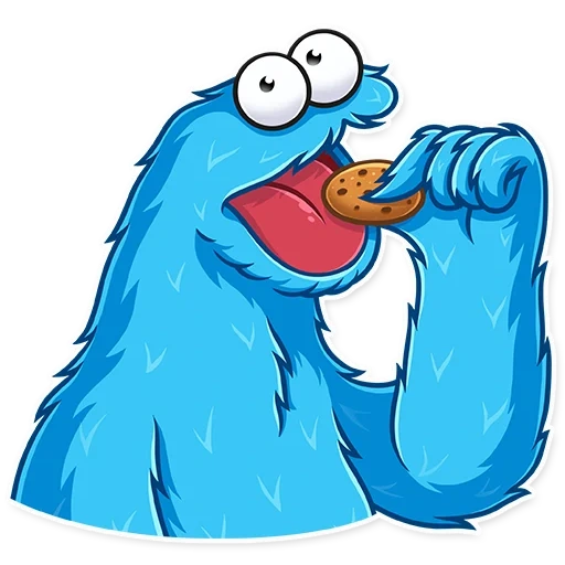 печеньковый монстр стикеры, коржик, cookie monster стикеры телеграмм, cookie monster стикеры, набор стикеров