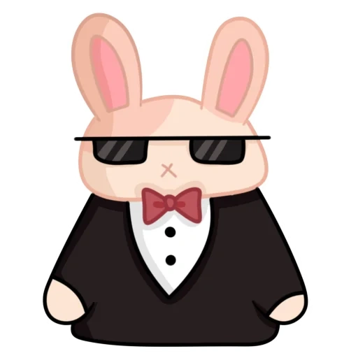 joke, rabbit, cute bunny, emoji rabbit is cool