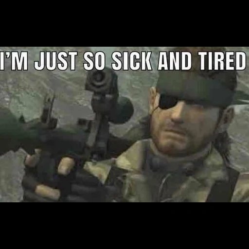metal gear solid, mgs cropped memes, solid snake aim, call duty 4 mw sgt soap, metal gear solid 3 snake eater