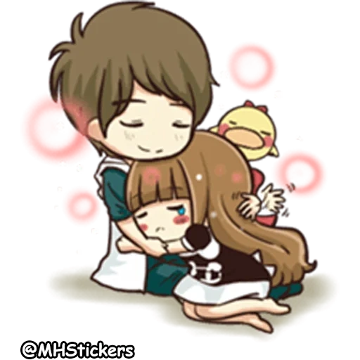 аниме пара стикеры, чиби, аниме рисунки, expresi anime couple sticker, чиби стикеры