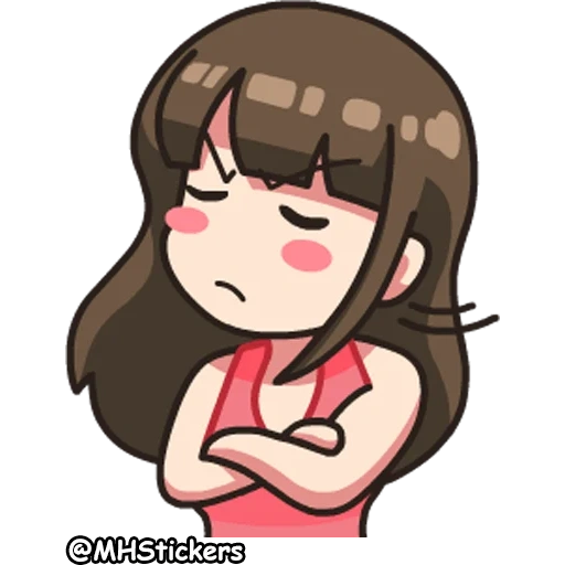 figure, girl, cute stickers, kawai sticker