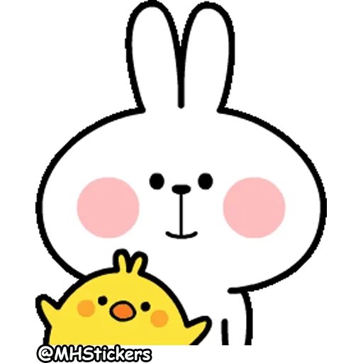 bunny, rabbit, spoiled rabbit, cute rabbits, korean emoji rabbit
