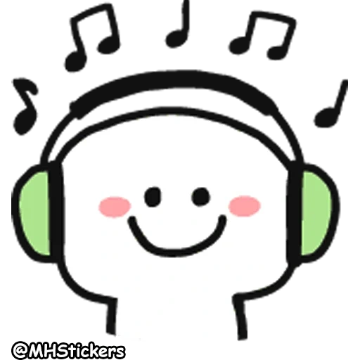 musik, tangkapan layar, ilustrasi, headphone senyum dalam mewarnai, headphone senyum hitam putih