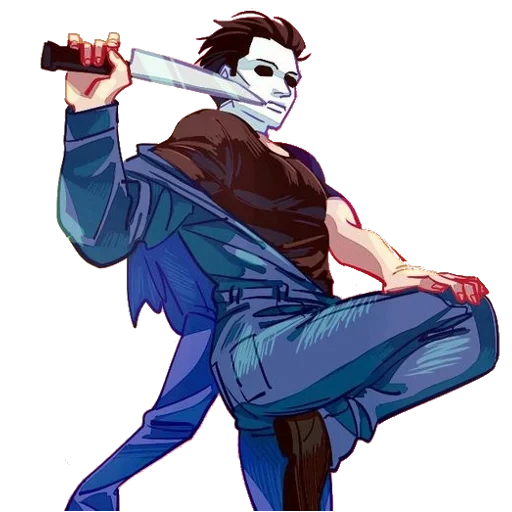 mike myers, dbd michael myers, michael myers kunst, anime von michael miles, michael myers maskenlose kunst