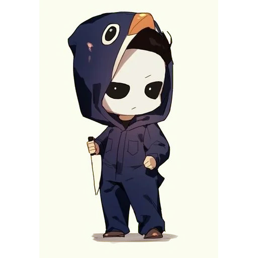 picture, dead by daylight, michael mayers chibi, chibi michael mayers, michael mayers anime chibi