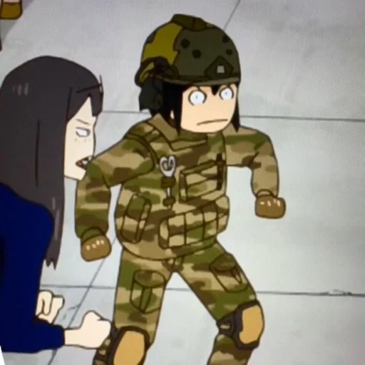 militares, valor roubado, o melhor anime, camuflagem de anime, chris jill anime