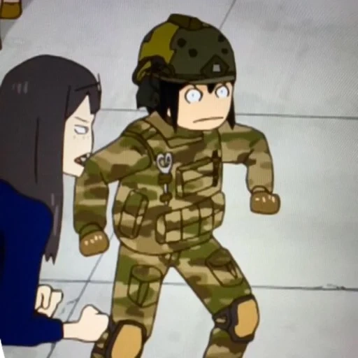 militar, valor robado, el mejor anime, camuflaje de anime, anime de chris jill