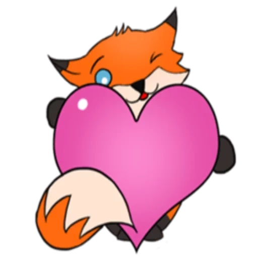 fox, squirrel, sweet fox, fox heart, sweet fox with hearts