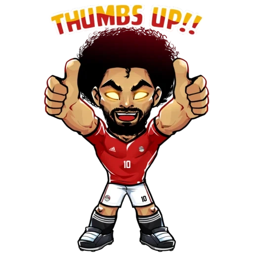 el hombre, mohammed salah, arte del fútbol, caricatura de salah, caricaturas de jugadores de fútbol