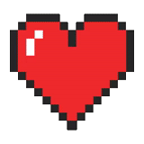 minecraft heart, piksel hati, pixel art heart, pixel heart mini, ukuran hati piksel