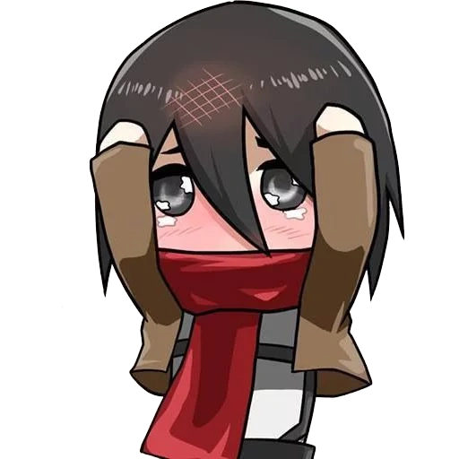 mikasa, rip2 эдит, mikasa ackerman, эрен микаса чиби, микаса аккерман чиби