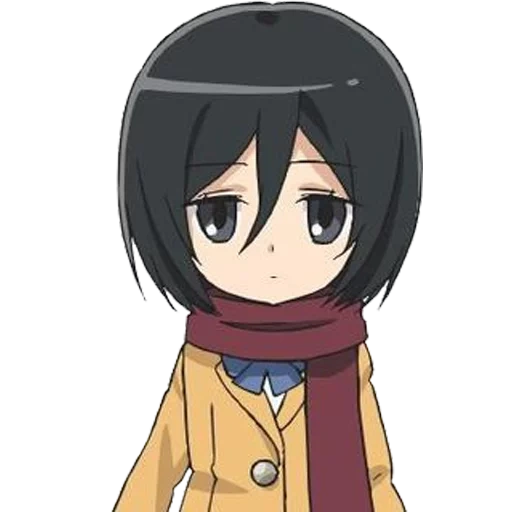 чиби микаса, аниме микаса, персонажи аниме, mikasa ackerman, mikasa ackerman junior high